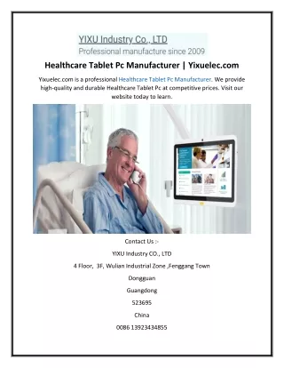 healthcare tablet pc manufacturer yixuelec com