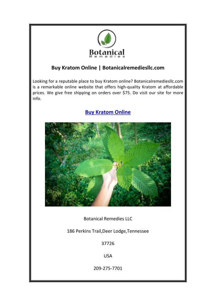 buy kratom online botanicalremediesllc com