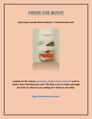 Upcoming Comedy Movie Releases | Priorthemovie.com