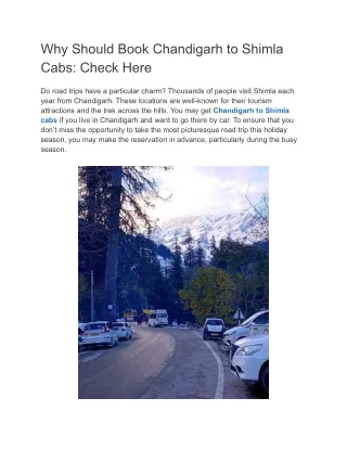 why should book chandigarh to shimla cabs check