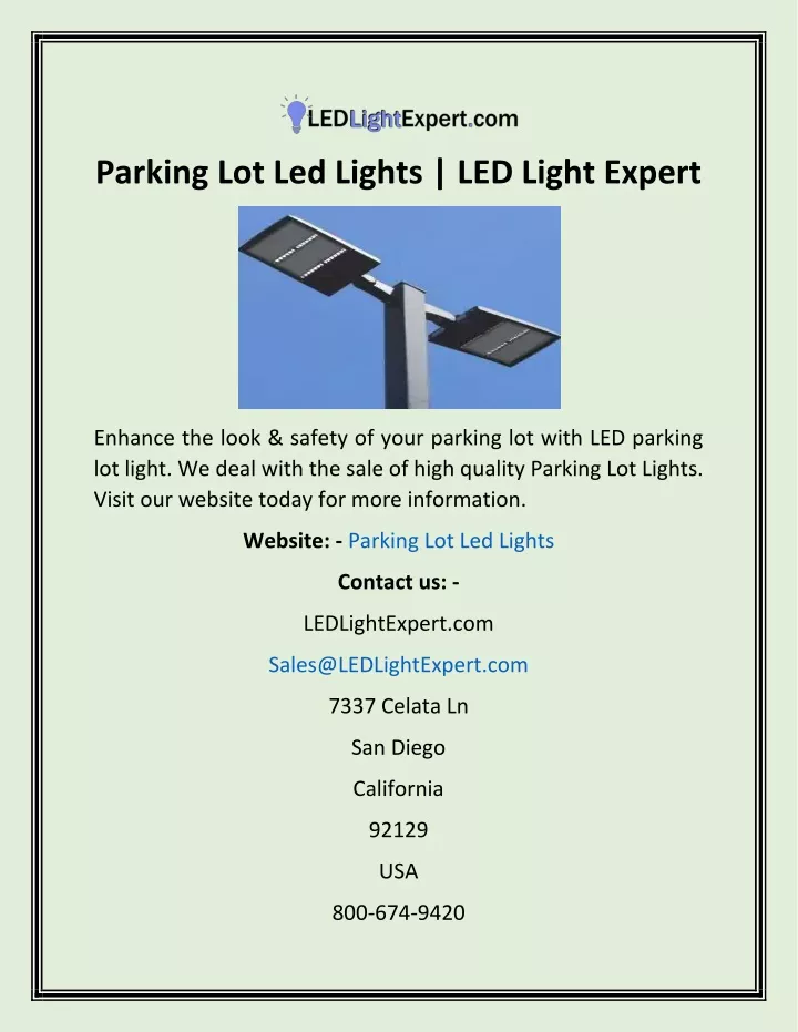 parking lot led lights led light expert