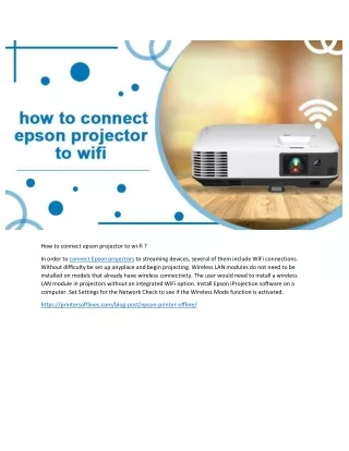 how to connect epson projector to wi fi