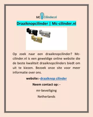 Draaiknopcilinder | Mc-cilinder.nl