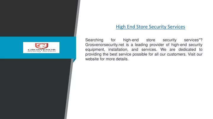 high end store security services