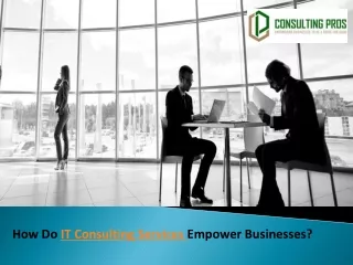 How Do IT Consulting Services Empower Businesses