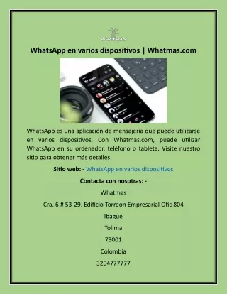 WhatsApp en varios dispositivos  Whatmas