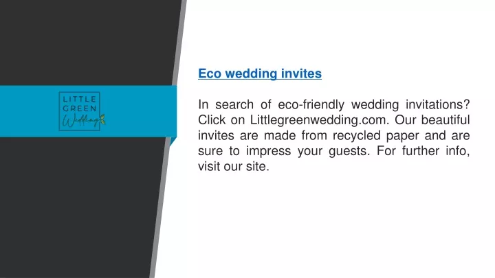 eco wedding invites in search of eco friendly