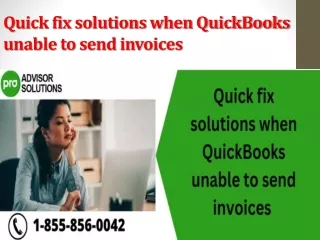 quick fix solutions when quickbooks unable to send invoices