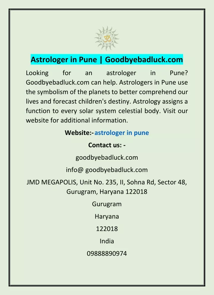 astrologer in pune goodbyebadluck com