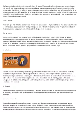 ¿En dónde esconder las llaves de repuesto de nuestra casa?
