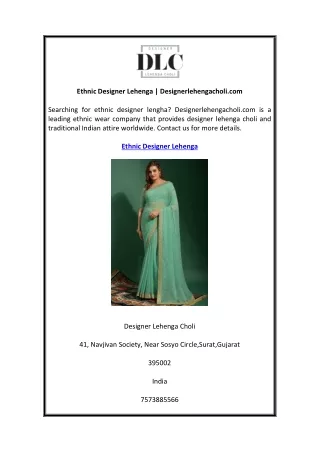 ethnic designer lehenga designerlehengacholi com