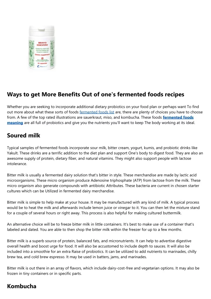 ways to get more benefits out of one s fermented