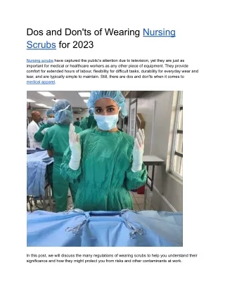 dos and don ts of wearing nursing scrubs for 2023