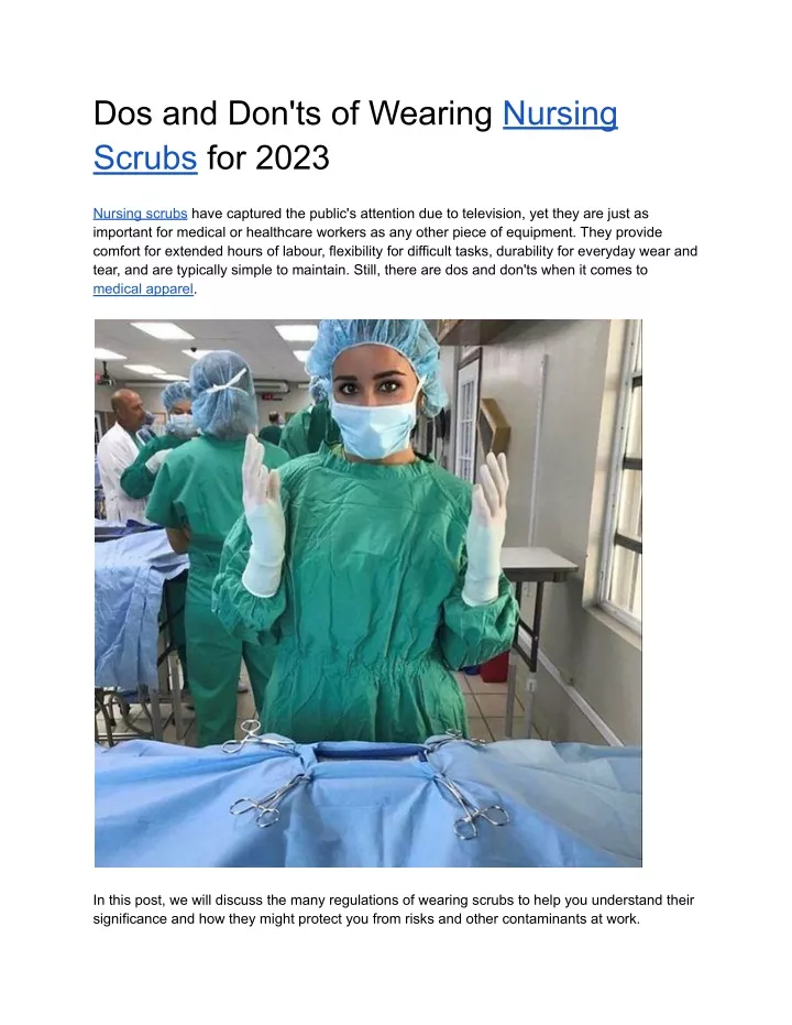 dos and don ts of wearing nursing scrubs for 2023