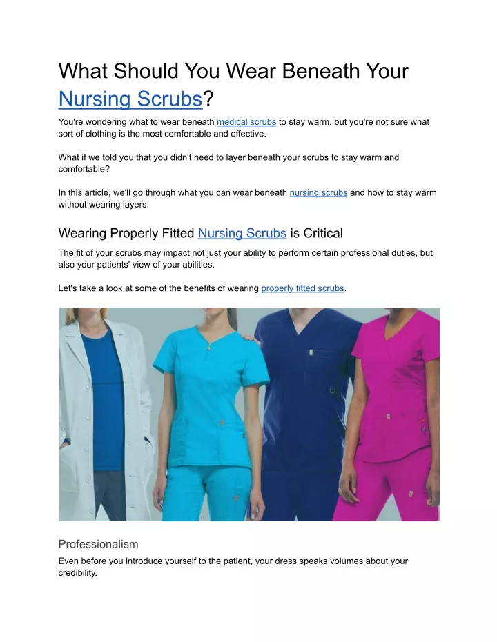 what should you wear beneath your nursing scrubs