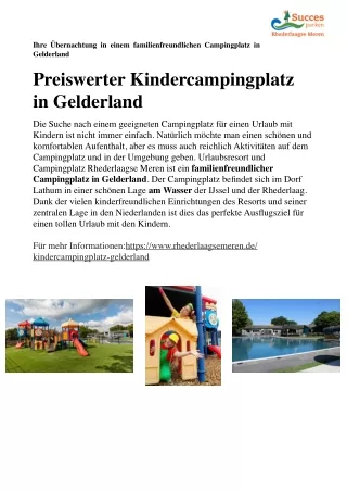 Preiswerter Kindercampingplatz in Gelderland