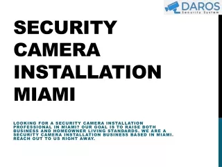 security camera installation miami