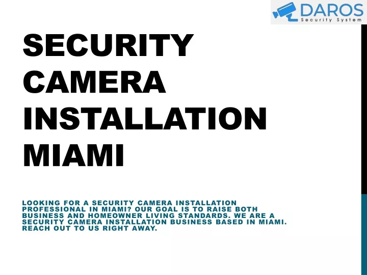 security camera installation miami