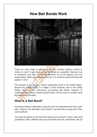 how bail bonds work