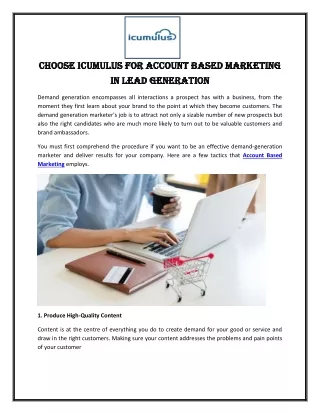 Choose iCumulus for Account Based Marketing in lead generation