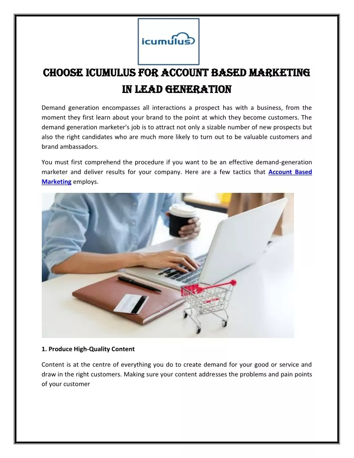choose icumulus for account based marketing
