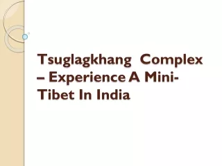 Tsuglagkhang  Complex – Experience A Mini-Tibet In India
