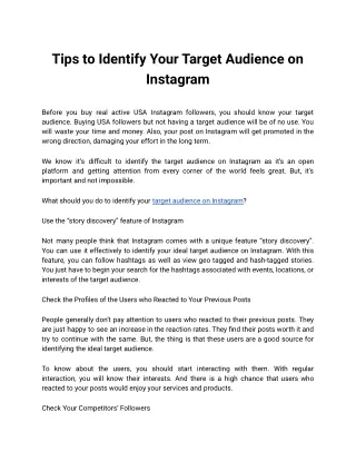 Tips to Identify Your Target Audience on Instagram