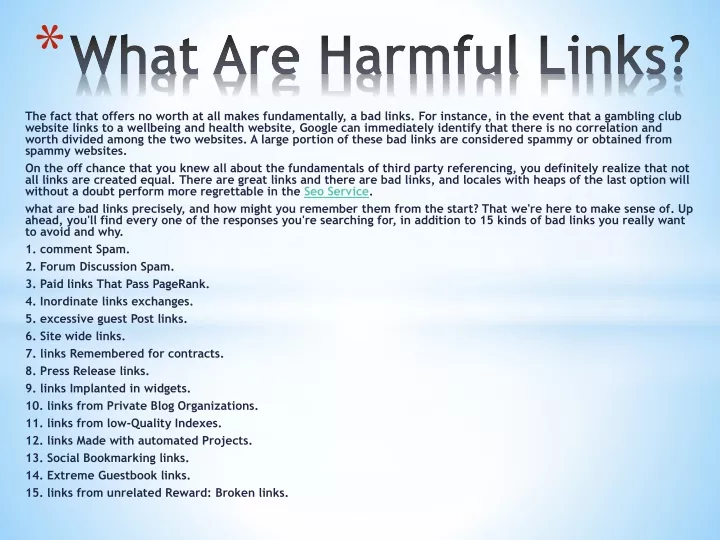 what are harmful links