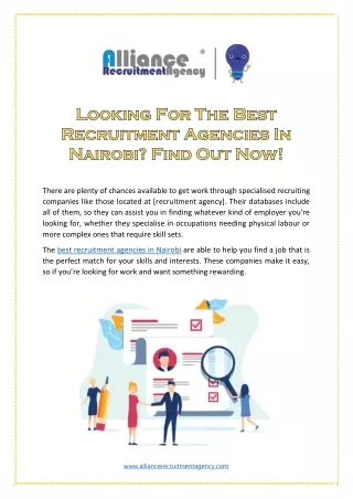 Looking For The Best Recruitment Agencies In Nairobi