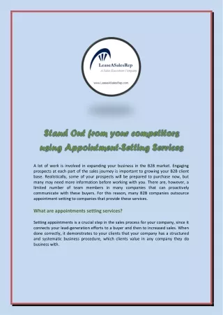 Appointment Setting Company