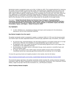 nematicide market is projected to grow
