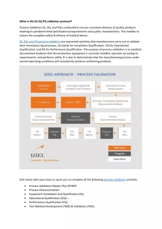 what is the iq oq pq validation protocol