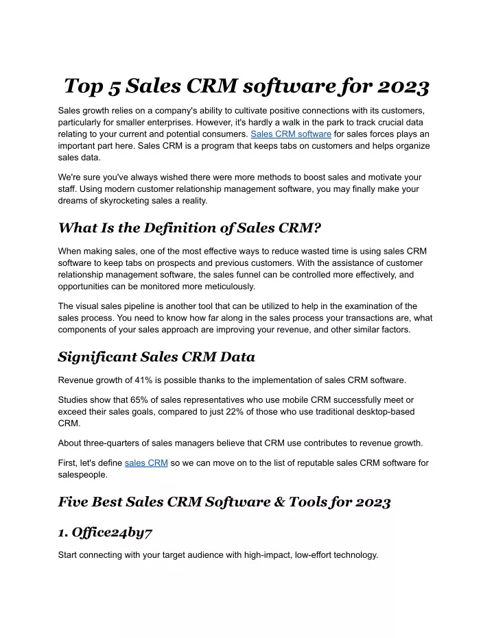 PPT - Top 5 Sales CRM Software For 2023. PowerPoint Presentation, Free ...