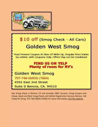 star smog check in benicia ca and provides
