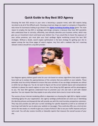 Quick Guide to Buy Best SEO Agency