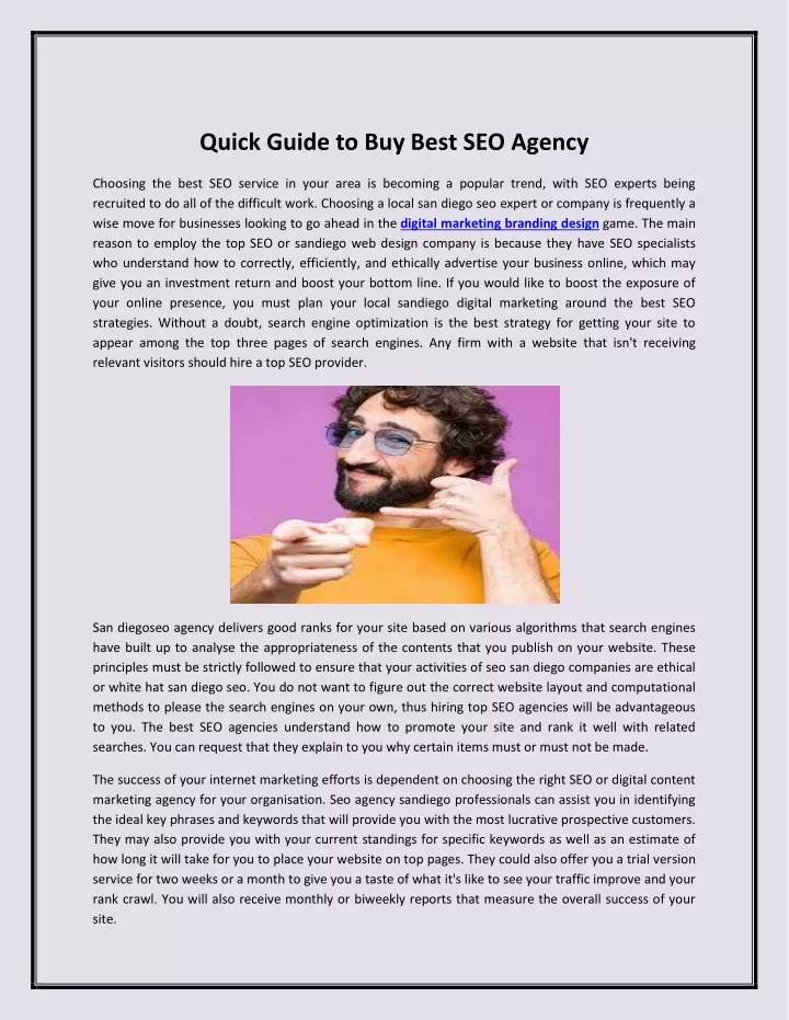 quick guide to buy best seo agency