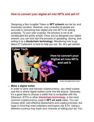 how to convert your digital art into nfts