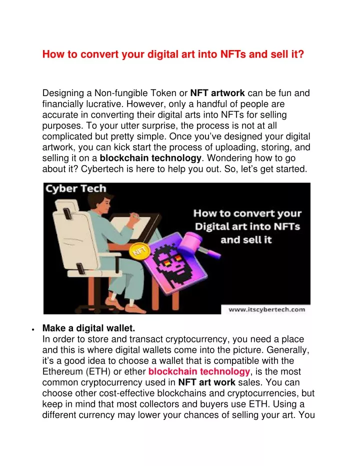 how to convert your digital art into nfts