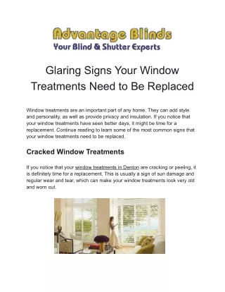 Glaring Signs Your Window Treatments Need to Be Replaced