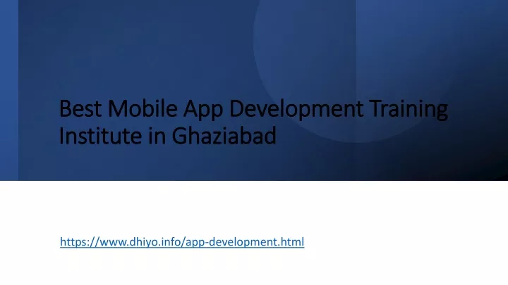 best mobile app development training institute in ghaziabad