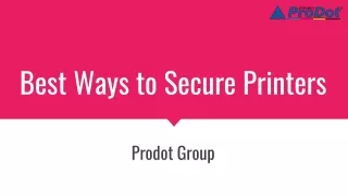 Best Ways to Secure Printers