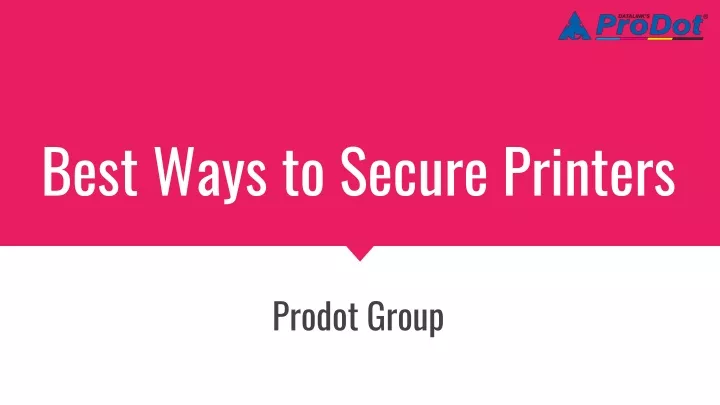 best ways to secure printers