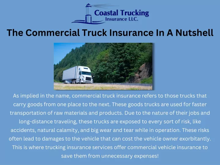 the commercial truck insurance in a nutshell