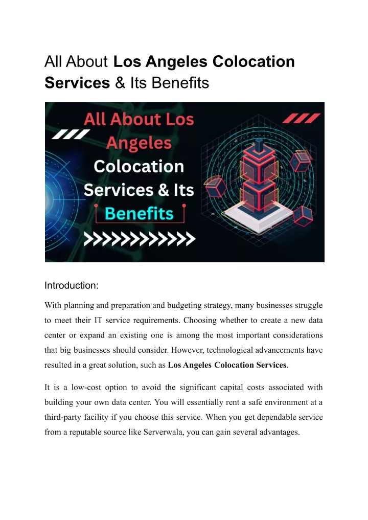 all about los angeles colocation services