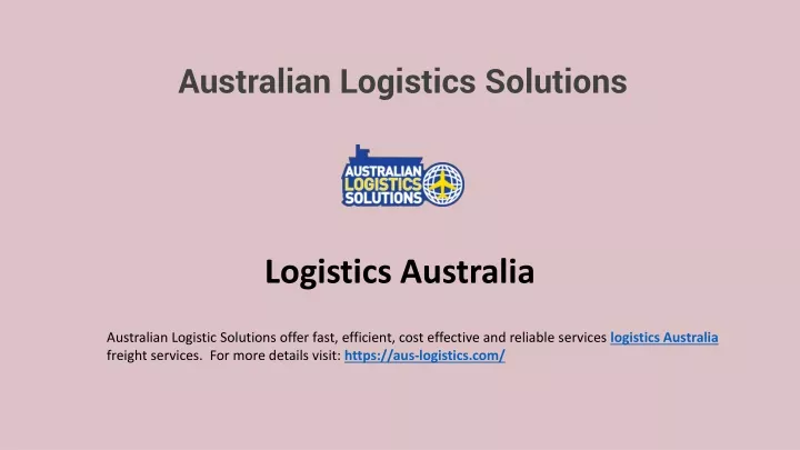 australian logistics solutions