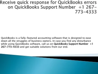 Receive quick response for QuickBooks errors on QuickBooks Support Number