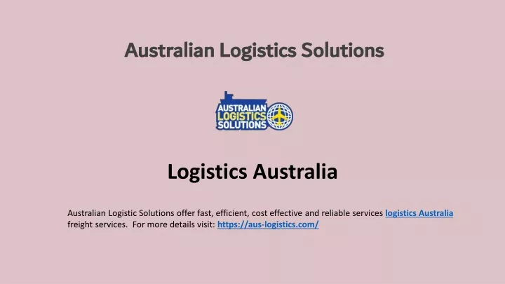 australian logistics solutions