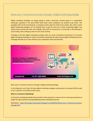 boost your e commerce business through a digital