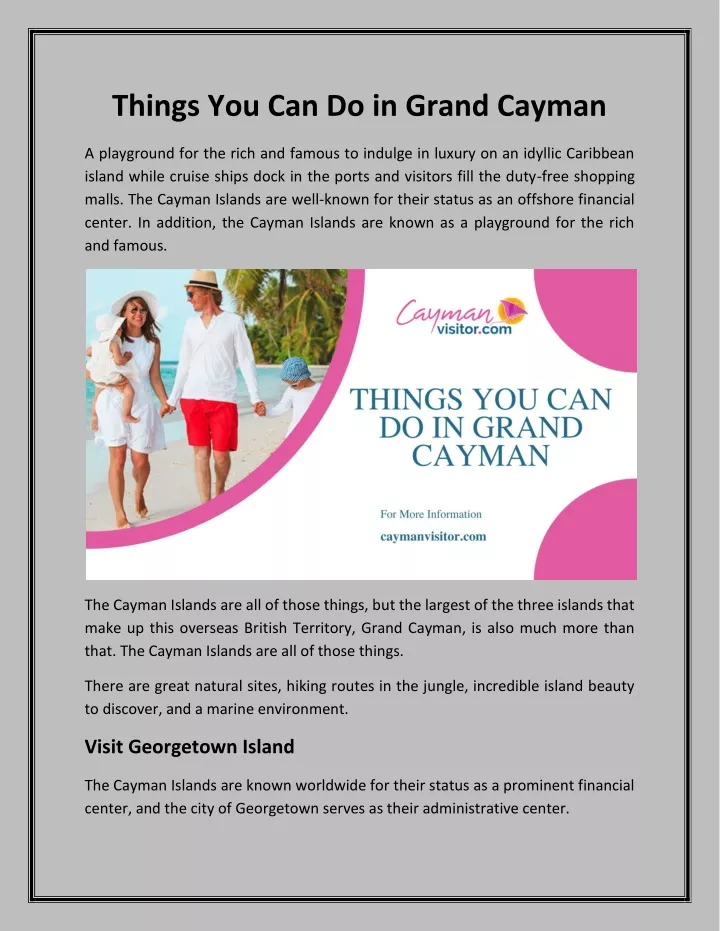 things you can do in grand cayman