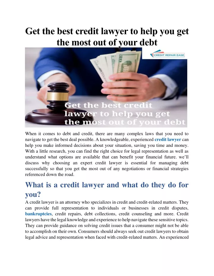 get the best credit lawyer to help